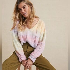 Raga Sherbet Ombre V-Neck Sweater for Anthropologie